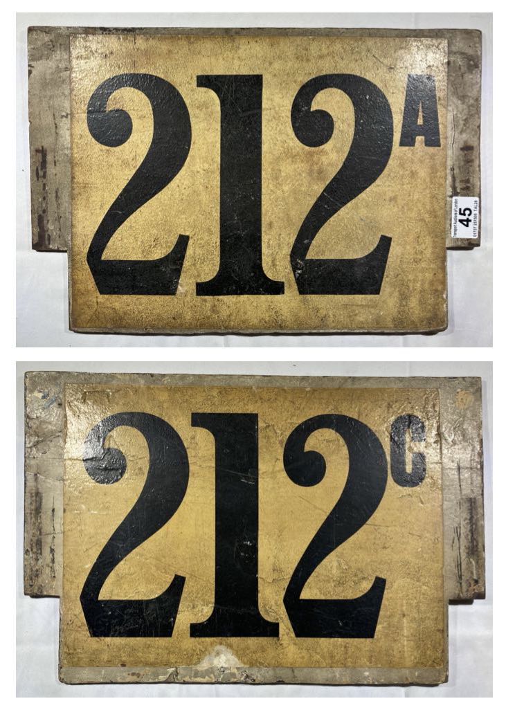 LGOC route board 212A & 212C from K & S-type buses.