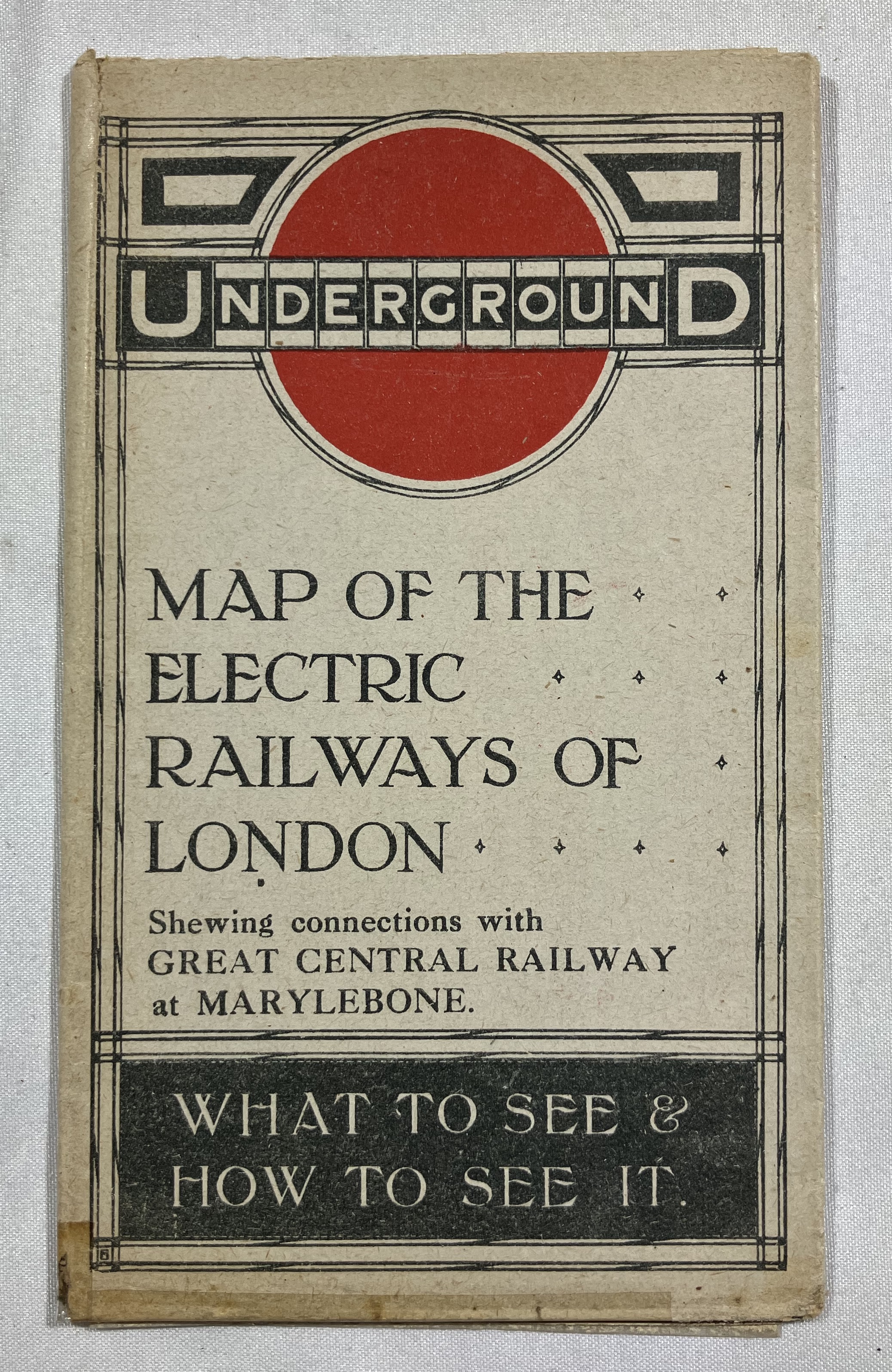 Underground Map of electric railways of London circa 1913. Printed by Johnson, Riddle & Co Ltd,