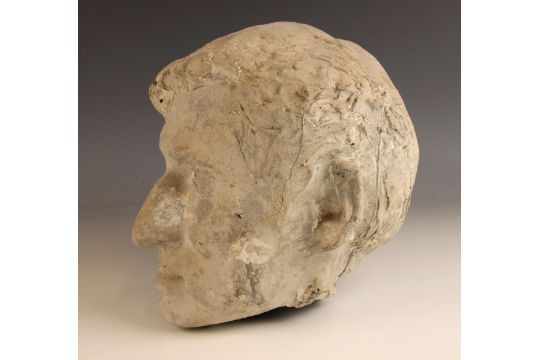 John W Mills (1933-2023), Head, male, Painted resin, unmounted, 23cm high overall - Image 2 of 4