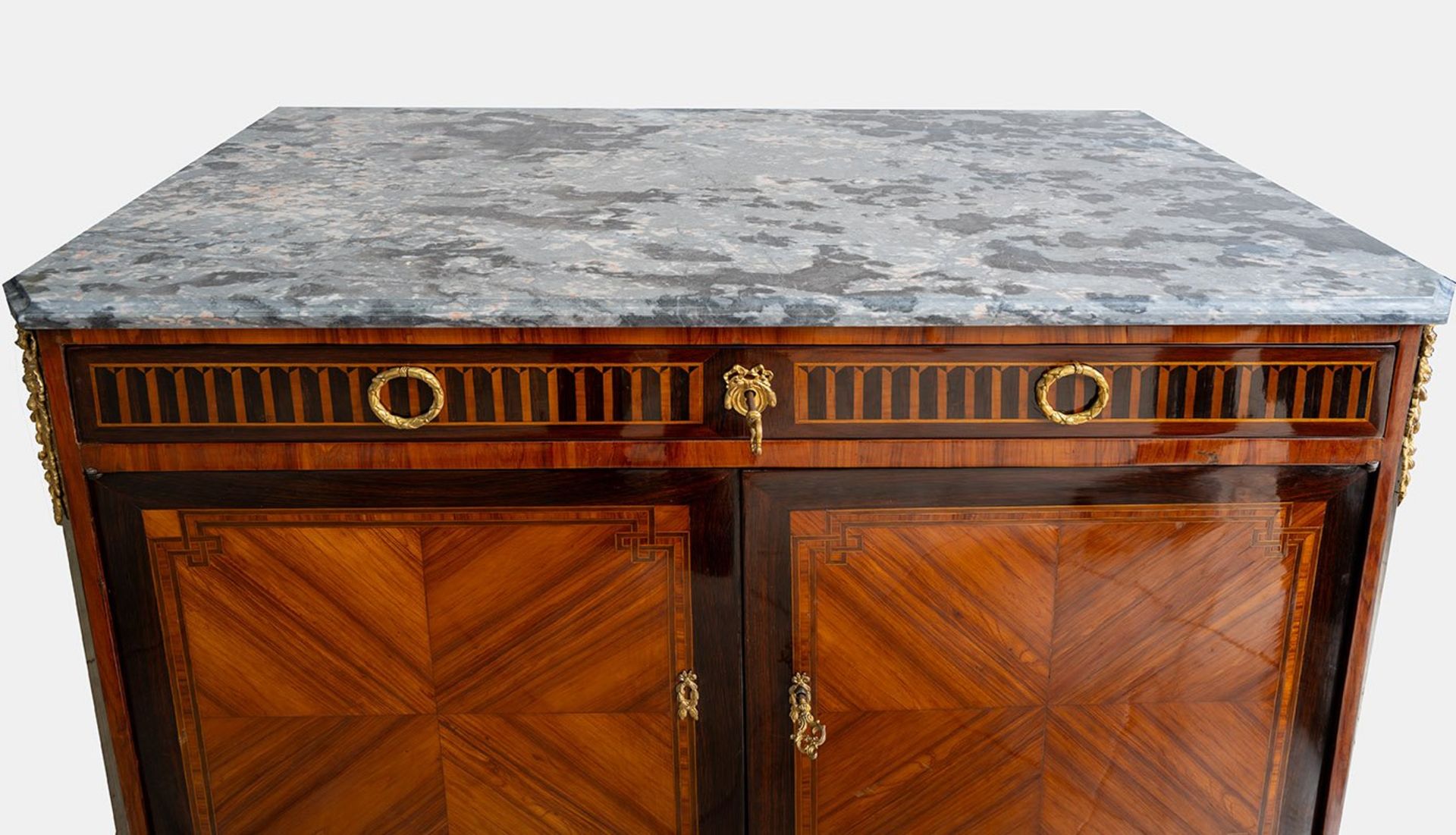 French Napoleon III sideboard in exotic woods. - Bild 2 aus 7