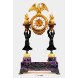 Important clock in amethyst stone. H82 cm