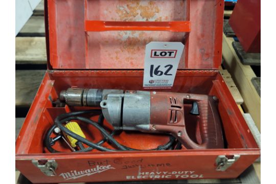 MILWAUKEE 1/2" DRILL MOTOR, W/ STEEL CASE