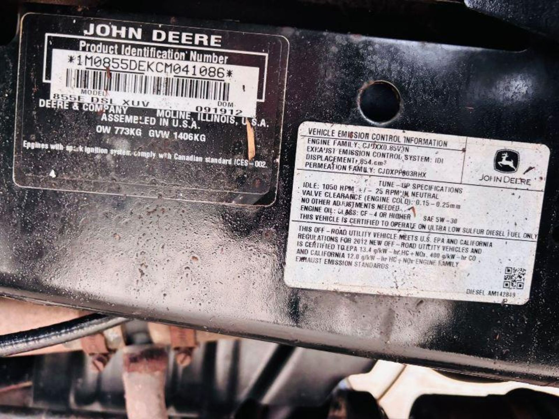 JOHN DEERE 855D 4WD UTV *YEAR 2013* C/W POWER STEERING - Image 10 of 13