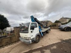 57 PLATE NISSAN CABSTAR 35,13 BOOM LIFT CHERRY PICKER - 169K MILES - TWIN REAR WHEELS