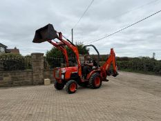2013 KUBOTA B2530 25HP 4WD COMPACT TRACTOR WITH LEWIS FRONT LOADER AND BACKHOE