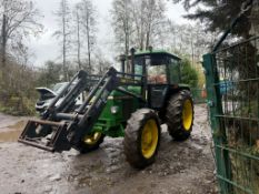JOHN DEERE 2040S 75HP 4WD TRACTOR WITH TRIMA 340 FRONT LOADER - 4074 HOURS