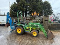 JOHN DEERE 755 20HP 4WD COMPACT TRACTOR WITH FRONT LOADER AND BACKHOE