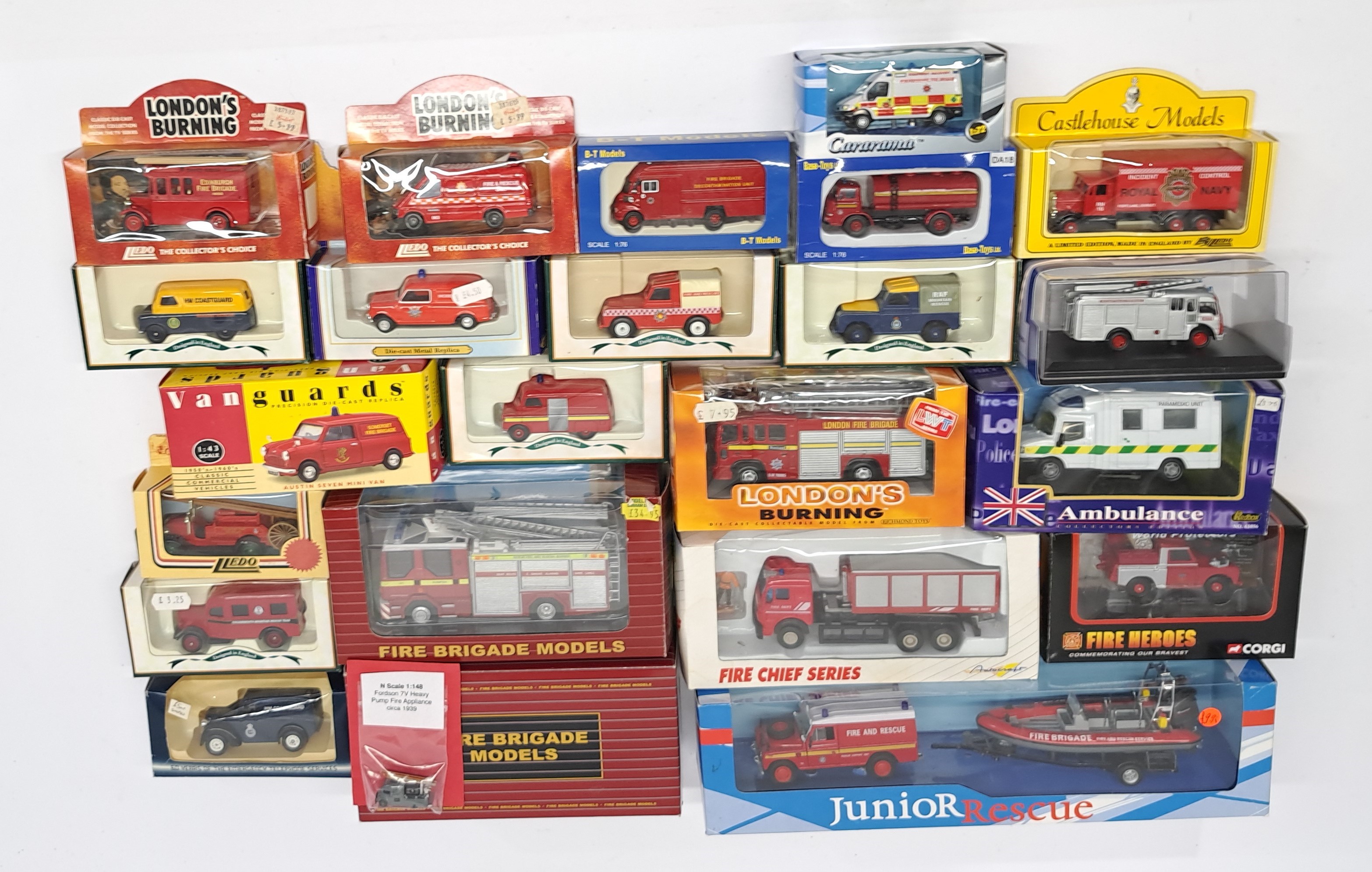 Corgi, Vanguards, Lledo & similar, Fire Engines & Fire Support Vehicles, a boxed group