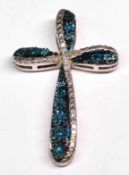 925 Silber Saphir Kreuz