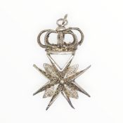 Antiker 800 Silber Malteser Kreuz Anhänger