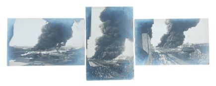 Lot Postkarten Öl Tanklager Brand in Hamburg 1928