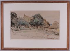 Dijkstra, Johannes (Johan) (Groningen 1896-1978) ÒGezicht op boerderij in Zeijen