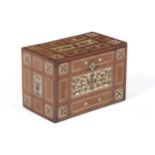 A small drop-front writing box