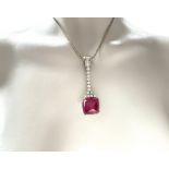 Rubin-Diamant-Anhänger mit Kette