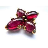 Pommelato Kreuz Anhänger, 4 Turmaline