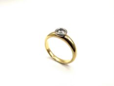 Brillant-Ring 750 Gelbgold, Fassung Weißgold