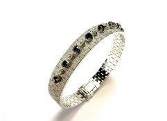 Saphir-Armband 750 Weißgold, Diamanten