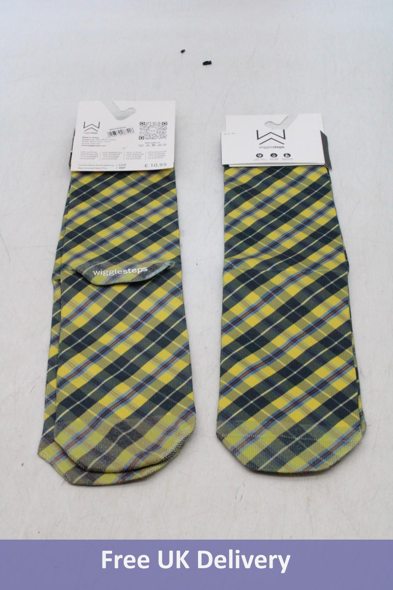 Ten pairs Wigglesteps Cornish Check Socks, Multi, UK 7.5-11.5