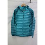 The North Face Women’s Bettaforca Hooded Down Jacket, Galactic Blue-Deep Teal, Size L. Used