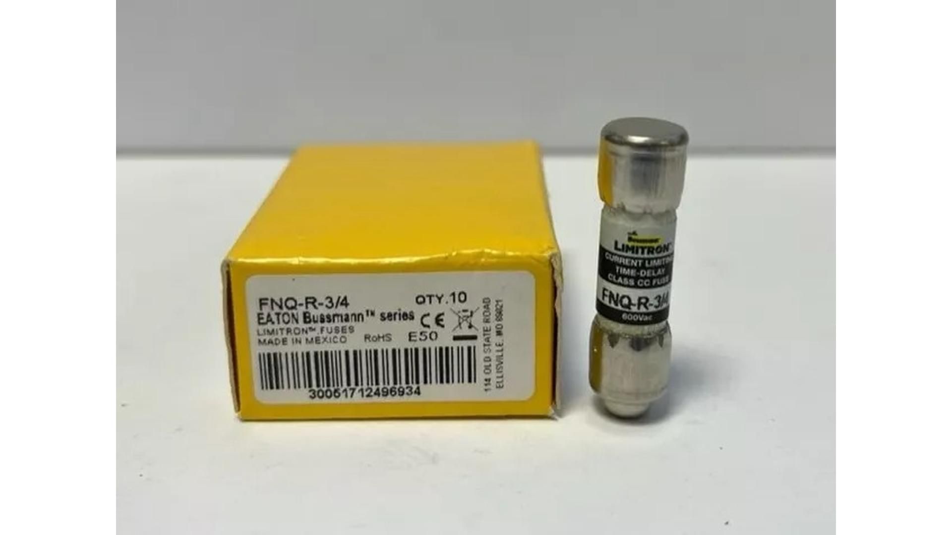 Two Eaton Bussmann Branch Circuit Fuses, FNQ-R-3/4, 10 Per Pack