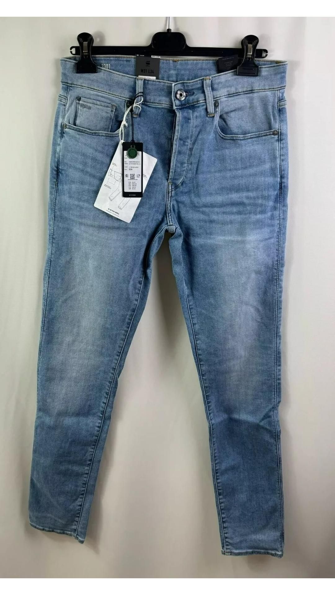 G-Star RAW Men's 3301 Slim Jeans, Indigo Aged, Size W31 L34