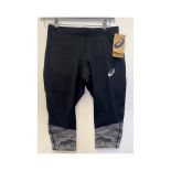 Two Asics Men's Running Knee Tights, Black, Size S