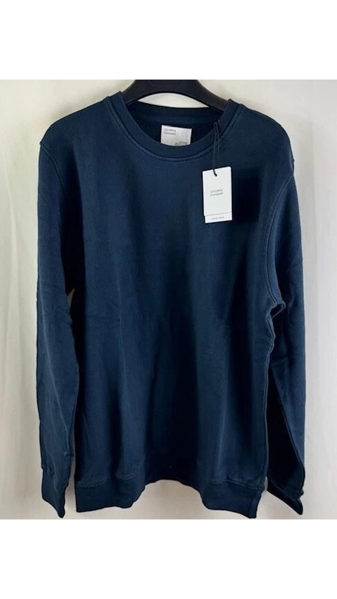 Colorful Standard Men's Crew Neck Jumper, Navy Blue, Large