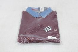 Baileys Denim Collar Solid Pique Polo Shirt, Burgundy, Size 3XL