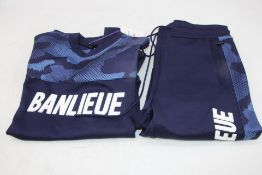Banlieue 3D Crew Neck Tracksuit, Navy Camo, Medium