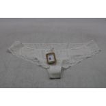 Three Pairs Maison Lejaby Vertige Lace Thongs, Lily, UK 14