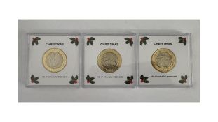 IoM 2020 Scrooge & Ghost of Christmas PresentSet of three £2 coin