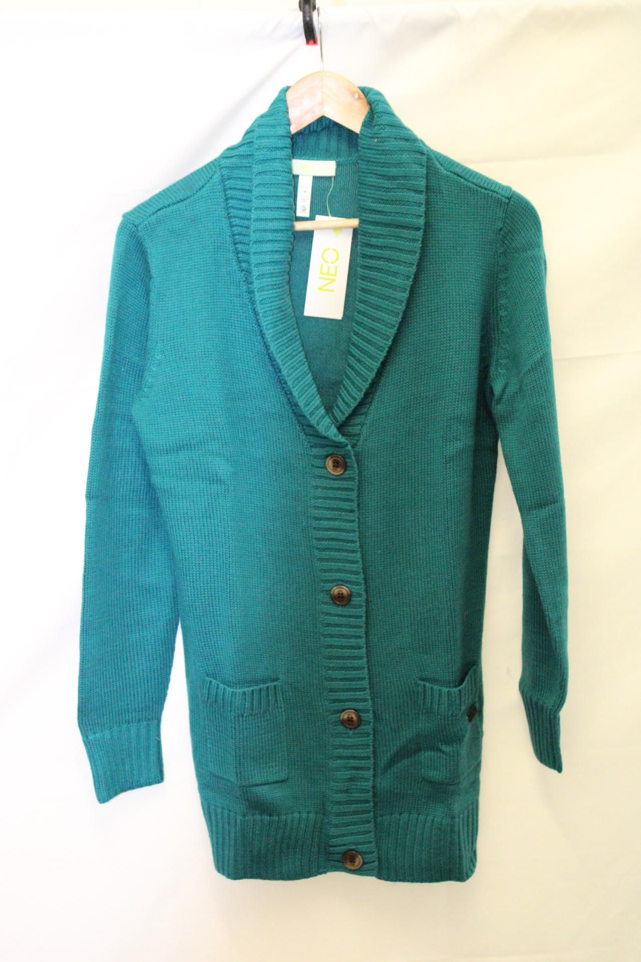 Two Adidas Longer Length Cardigans to include 1x Size XS, 1x Size S, Dark Green