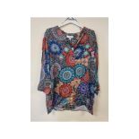 Two Tinta Womens 3/4 Sleeve Patterned Blouses, Multicoloured, Size 12 UK