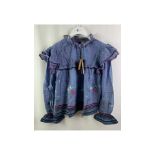 Conditions Apply Women's Hand Woven Blouse, Blue, Medium
