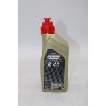 Four 1L Bottles Castrol Power 1 R 40 Oil, Oil for Circuit Racing Engines, 4T SAE 40