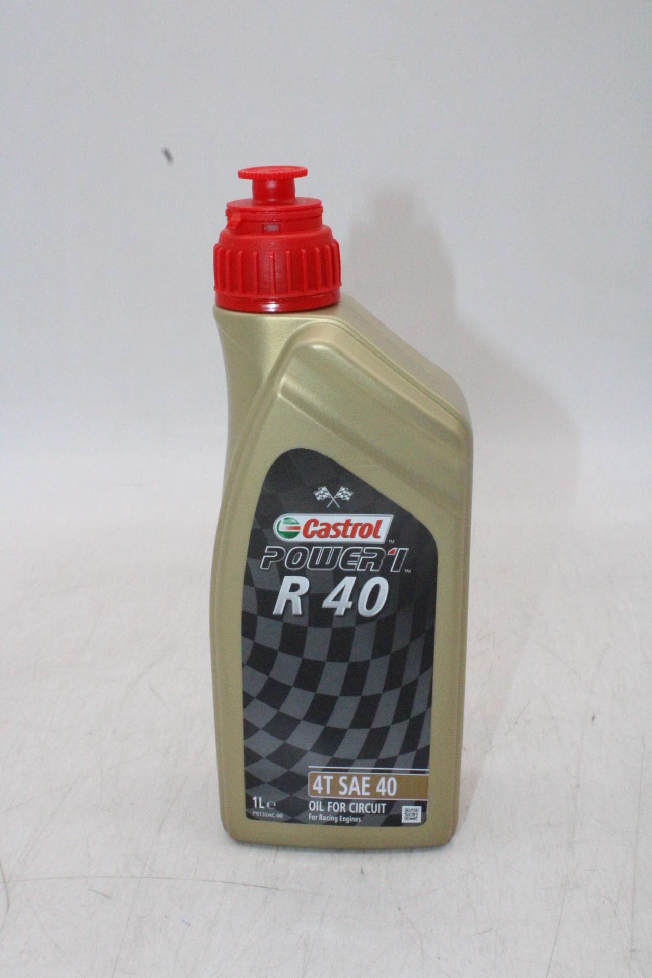 Four 1L Bottles Castrol Power 1 R 40 Oil, Oil for Circuit Racing Engines, 4T SAE 40