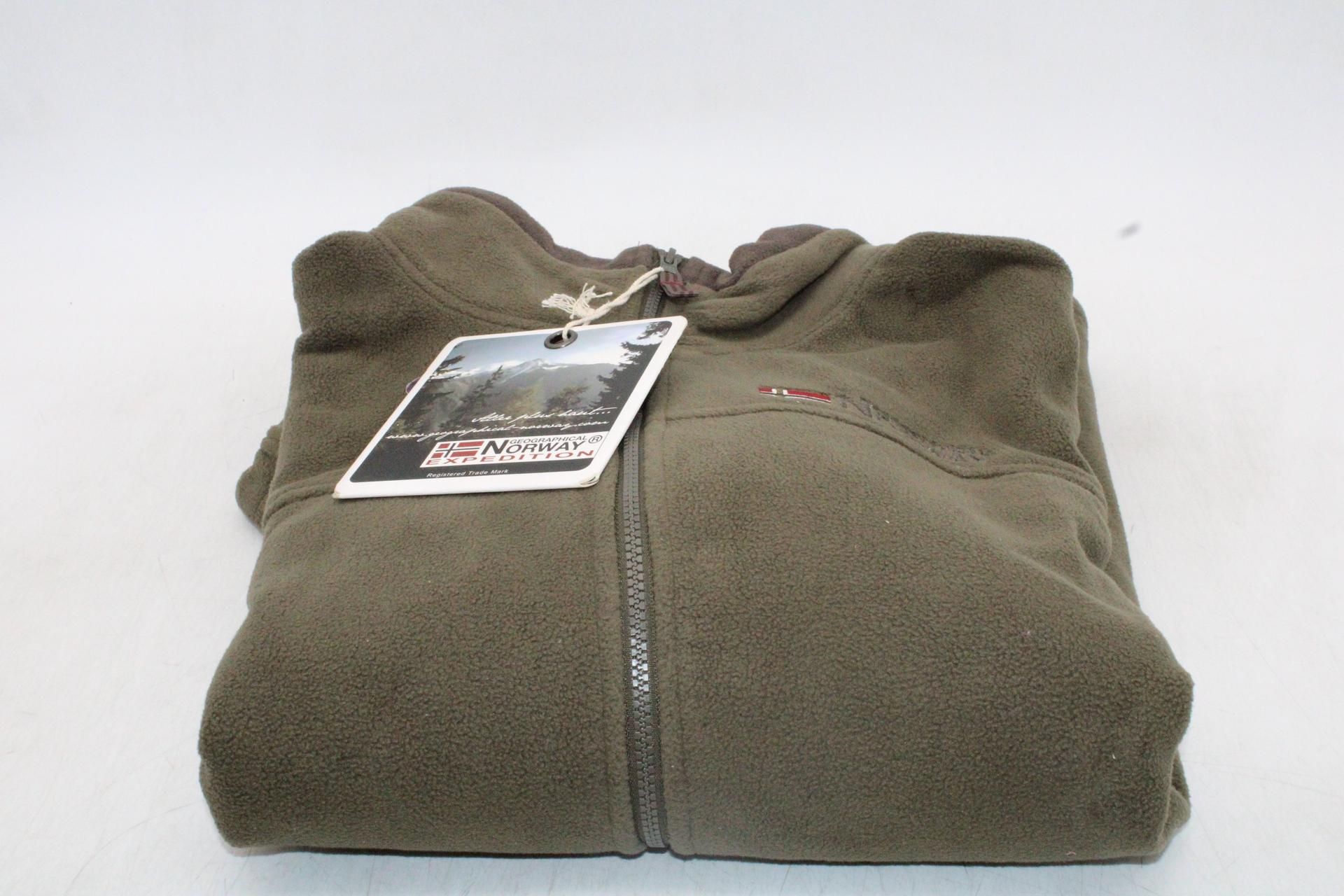 Geographical Norway Expedition Full Zip Fleece, Green, Size XL