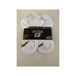 Five Packs of Skechers Women's LOW No Show Socks, White, 6-9, 6 Per PK