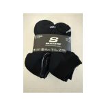 Seventeen Packs of Skechers Men's Low No Show Socks, 6 PER Pack, Black, Size 8-12