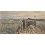 Max Liebermann. „Bauer mit Pferd und Fuhrwerk “. 1897