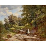 Carl Robert Kummer. „Italienische Landschaft mit zwei Mönchen im Gesprãch“. 1838