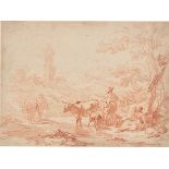 Nicolaes Petersz Berchem. „Hirtenszene in arkadischer Landschaft“.