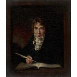 Englisch, um 1800. Porträt eines jungen Mannes mit Federkiel.