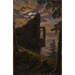 Carl Gustav Carus. „Mondschein hinter Burgruine mit Erker“.
