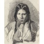 François Bonvin. Porträt einer jungen Frau. 1871