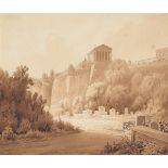 Alexandre Calame. Landschaft mit Tempel.