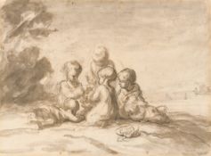 Honoré Daumier. „Enfants jouant sous des arbres“.