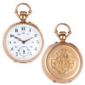 MAUGENEST, OROLOGIO DA TASCA IN ORO, CON MONGRAMMA, FRANCIA 1920 CIRCA