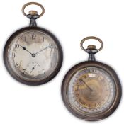 HAUSMANN & C., OROLOGIO DA TASCA A DOPPIO QUADRANTE E CALENDARIO AUTOMATICO, SVIZZERA 1902