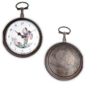 TRIEDEL A STRASBOURG, OROLOGIO DA TASCA IN ARGENTO RIVOLUZIONARIO, FRANCIA 1785 CIRCA